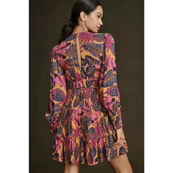 Anthropologie Farm Rio Fruit Dream Long-Sleeve Mini Dress $265 - Picture 4 of 7